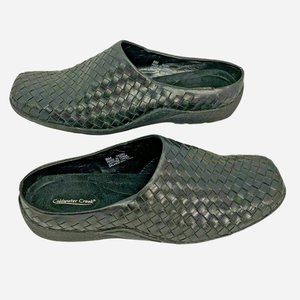 Coldwater Creek Black Mules Woven RORY Size 8M